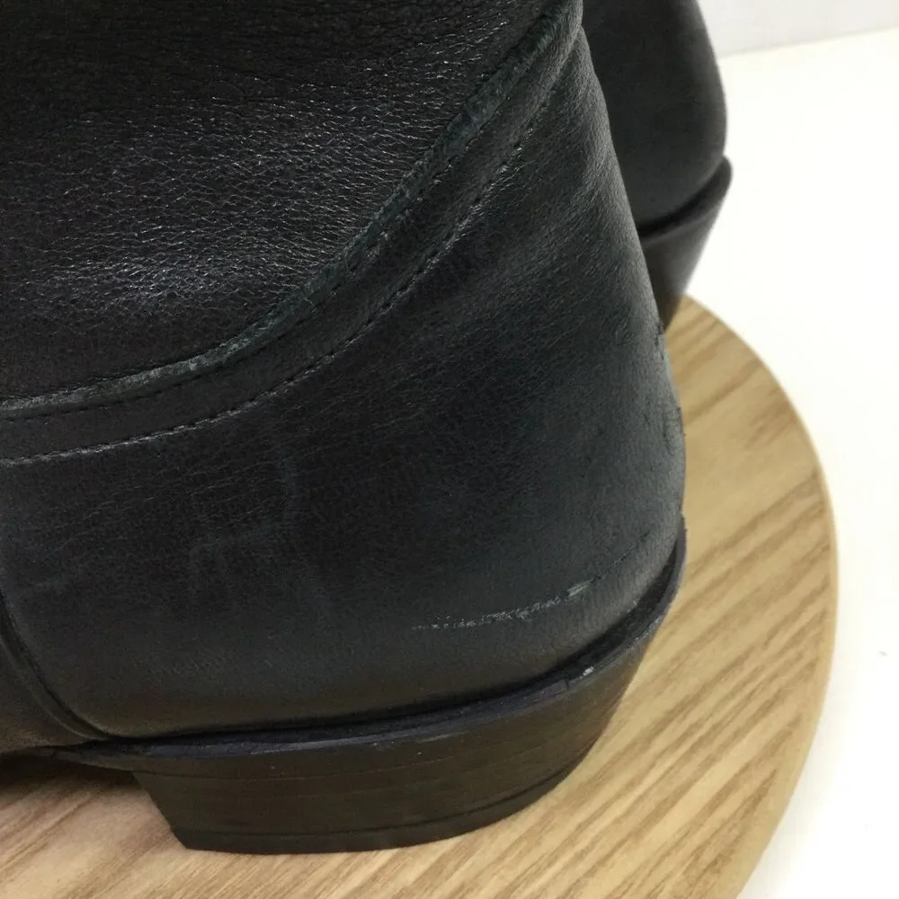 Nocona Mens Leather Western Cowboy Boots Pull-On Mid-Calf Black Size 12D